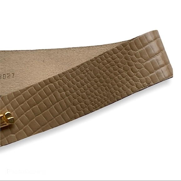 VINTAGE Anne Klein for Calderon Alligator Embossed Leather Contoured Belt Sz L main image 5